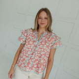 Dixieland Top - Coral Multi