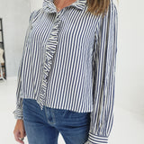 Elite Ruffle Top - Denim