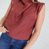 Old Satin Soul Top - Rust