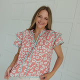 Dixieland Top - Coral Multi