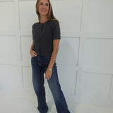 Marg Short Sleeve Cardigan - Dark Grey