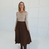 Autumn In Satin Midi Skirt