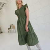 Abaline Midi Dress - Olive