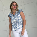 Maggie Floral Top - Blue