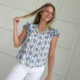 Maggie Floral Top - Blue