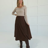 Autumn In Satin Midi Skirt