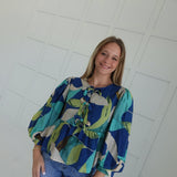 Ridge Peplum Top - Teal