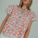 Dixieland Top - Coral Multi