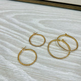 Rhinestone Paved Hoops - 40mm