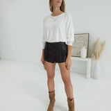 Ribbed + Ready Top - Ivory