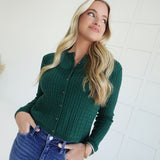 Harley Cable Knit Cardigan - Dk Green