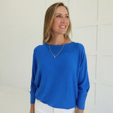 Ribbed + Ready Top - Ocean Blue