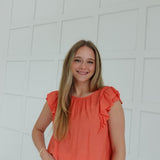 Back Bow Detail Top - Coral
