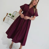Sanction Midi Dress - Burgundy