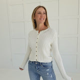 Harley Cable Knit Cardigan - Cream