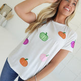 Sequin Pumpkin Tee