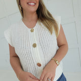 Ambiance Sweater Vest Top - Ivory