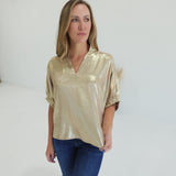 Sipping Bubbly Blouse - Gold