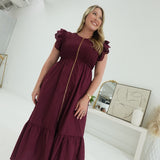 Abaline Midi Dress - Burgundy