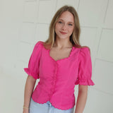 Harley Scalloped Blouse - Pink
