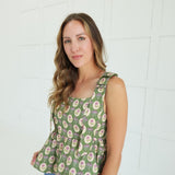 Pippa Peplum Top - Green