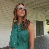 Serene Sleeveless Blouse - Forest