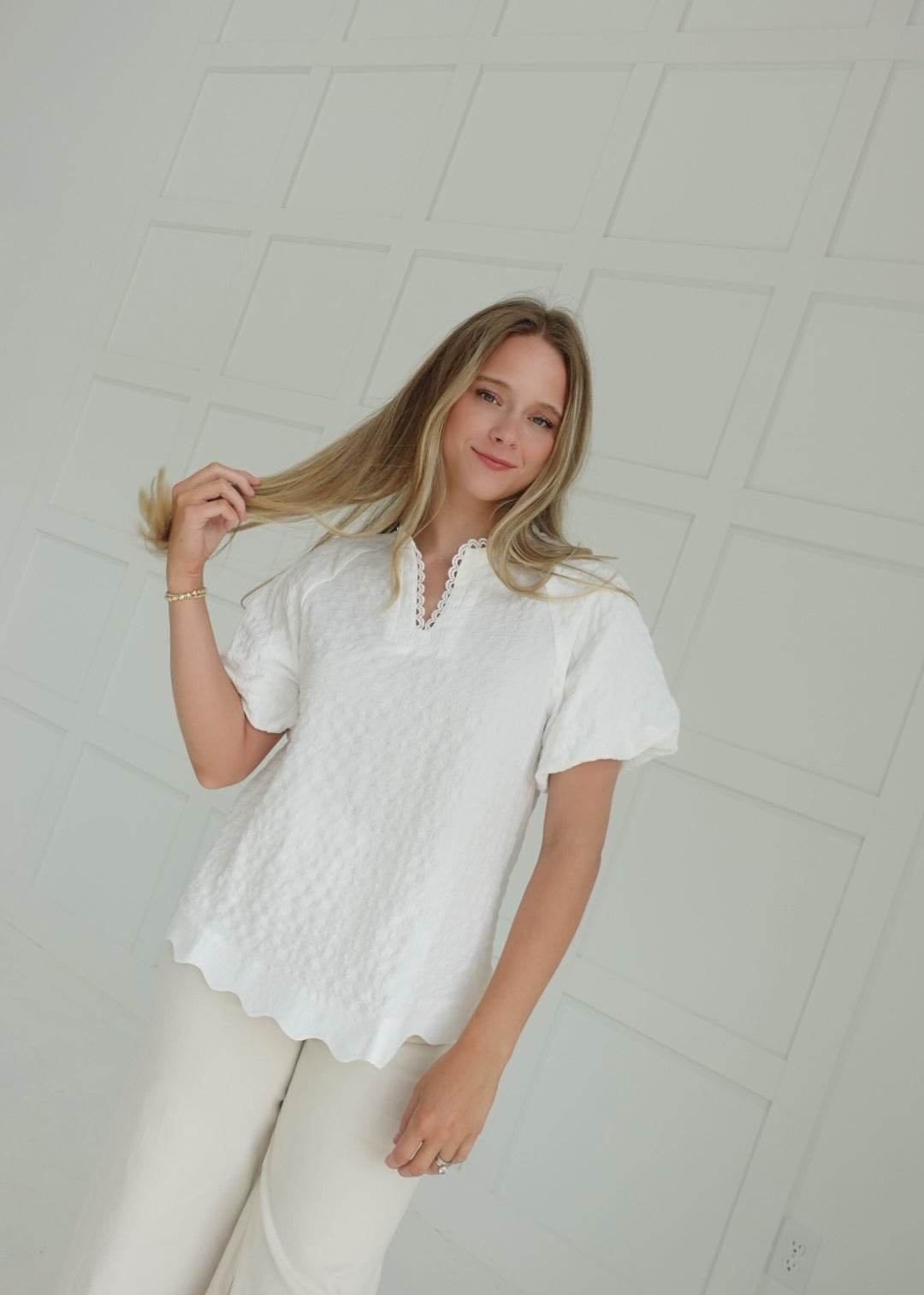 Abel Puff Sleeve Top - Off White