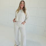 Slub Knit Lounger Set - Sand Beige