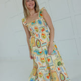Lemons N Oranges Midi Dress