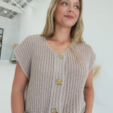 Ambiance Sweater Vest Top - Ash Mocha