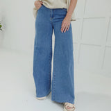Perry Palazzo Jeans - Solid Medium
