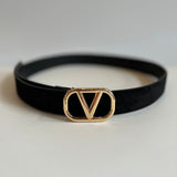 Chic V Buckle Belt - Black
