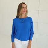 Ribbed + Ready Top - Ocean Blue