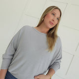Ribbed + Ready Top - Grey