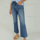 SOHO-RAWCUT HIGH RISE ANKLE FLARE - DAZE