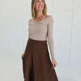 Autumn In Satin Midi Skirt