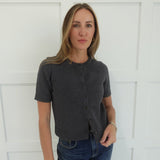 Marg Short Sleeve Cardigan - Dark Grey