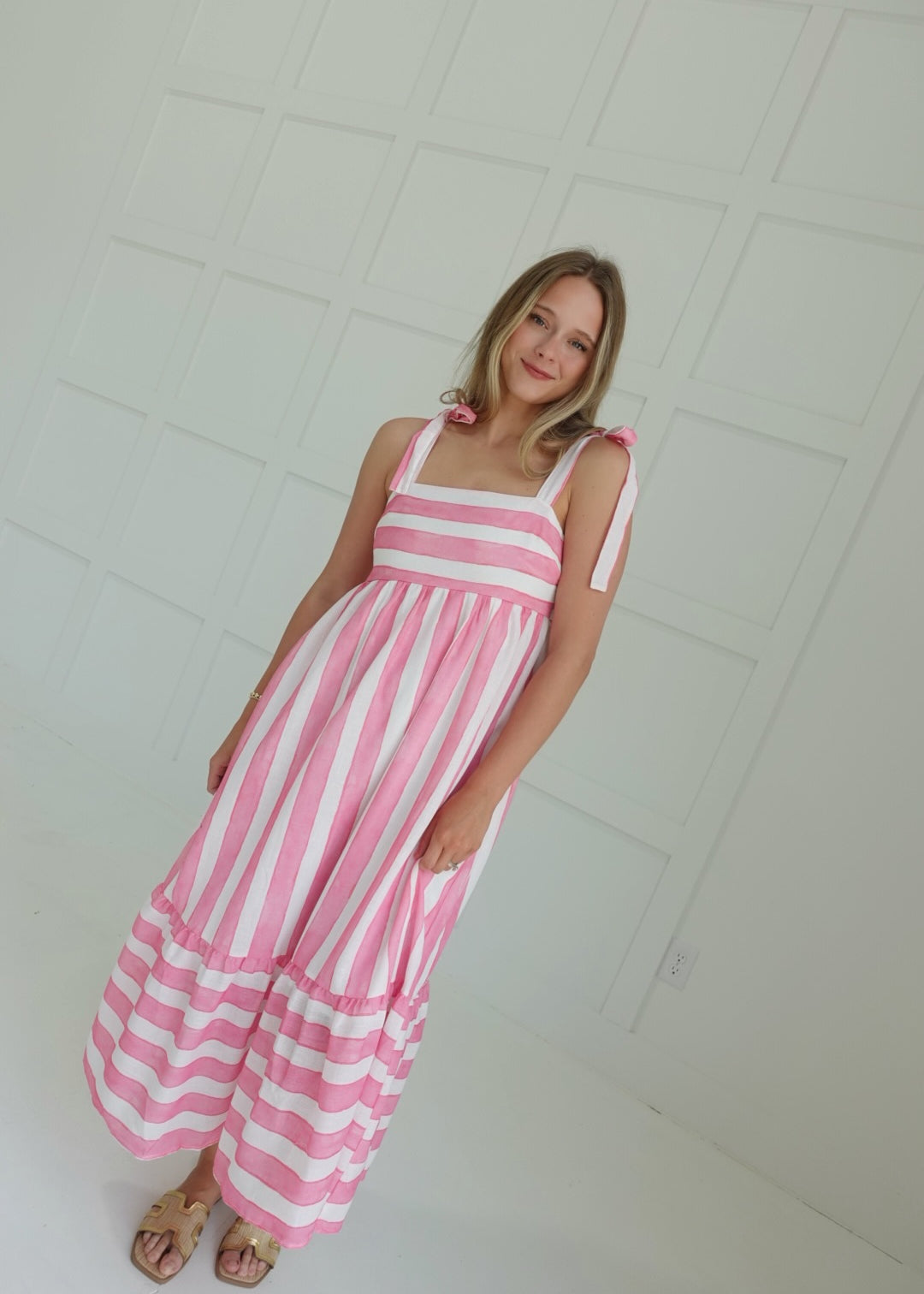 Janie Midi Dress - Pink