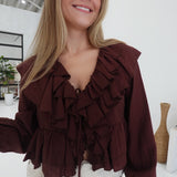 Roped In Ruffle Blouse