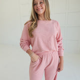 Slub Knit Lounger Set - Tan Rose