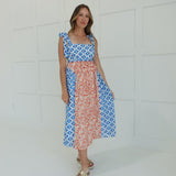 Kaleidoscope Midi Dress - Blue