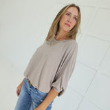 Ribbed + Ready Top - Ash Mocha