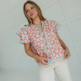 Dixieland Top - Coral Multi