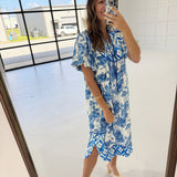 Maria Midi Dress - Blue