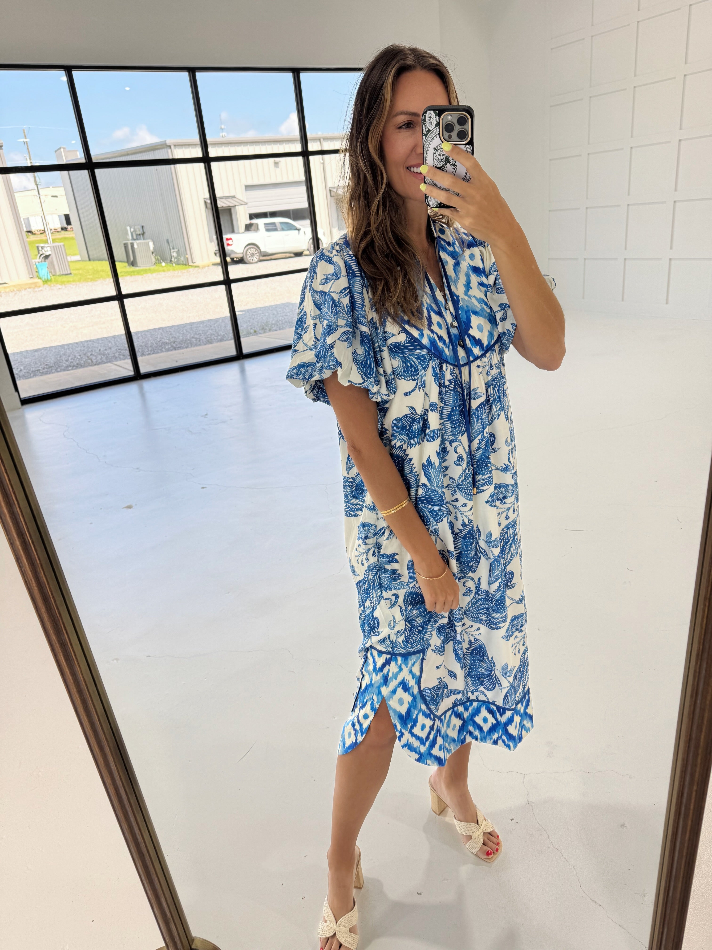 Maria Midi Dress - Blue