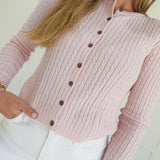 Harley Cable Knit Cardigan - Pink
