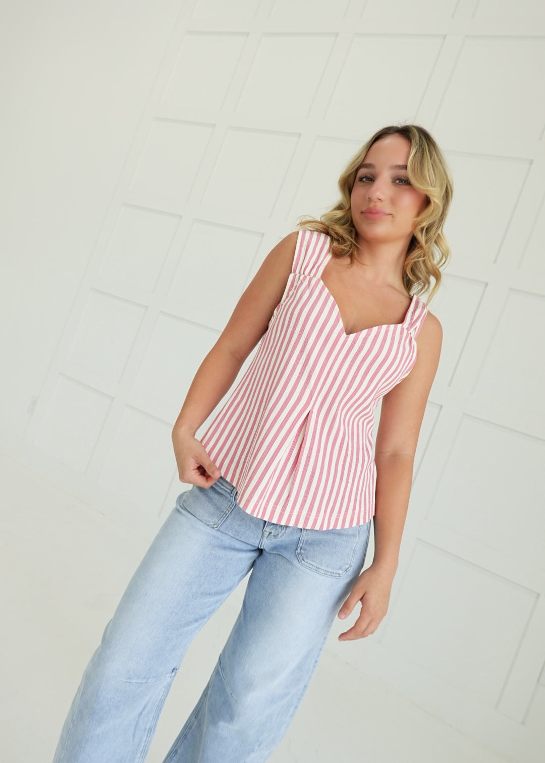 Silas Striped Top - Pink