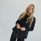 Kitt Poplin Top - Black
