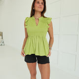 Flutter Me Top - Lime