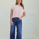 Late Escape Sweater Top - Blush